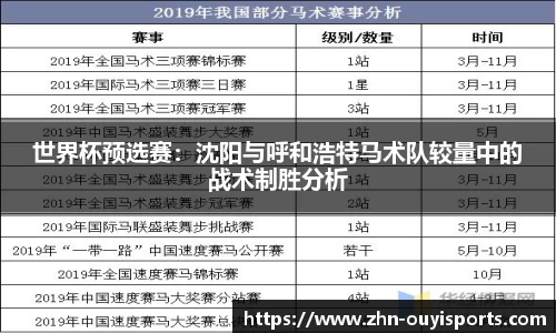 世界杯预选赛：沈阳与呼和浩特马术队较量中的战术制胜分析